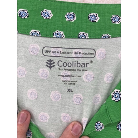 Coolibar Womens Tunic Top Sz XL Resort Green UV Protection 3/4 Sleeve - Picture 4 of 7